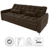 Sofa Cama 2 Lugares 200cm Pillar Veludo E405 Marrom Milani Store