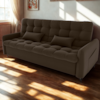 Sofa Cama 2 Lugares 200cm Pillar Veludo E405 Marrom Milani Store