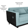 Sofa Cama 2 Lugares 203 cm Boucle Azul Corino Preto Milani Store