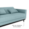 Sofa Cama 2 Lugares 203 cm Boucle Azul Corino Preto Milani Store