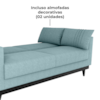 Sofa Cama 2 Lugares 203 cm Boucle Azul Corino Preto Milani Store
