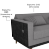 Sofa Cama 2 Lugares 203 cm Boucle Cinza Corino Preto Milani Store