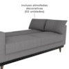 Sofa Cama 2 Lugares 203 cm Boucle Cinza Corino Preto Milani Store