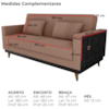 Sofa Cama 2 Lugares 203 cm Boucle Marrom Corino Preto Milani Store