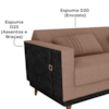 Sofa Cama 2 Lugares 203 cm Boucle Marrom Corino Preto Milani Store