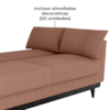 Sofa Cama 2 Lugares 203 cm Boucle Marrom Corino Preto Milani Store