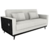 Sofa Cama 2 Lugares 203 cm Boucle Natural Corino Preto Milani Store