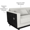 Sofa Cama 2 Lugares 203 cm Boucle Natural Corino Preto Milani Store