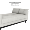 Sofa Cama 2 Lugares 203 cm Boucle Natural Corino Preto Milani Store