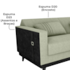 Sofa Cama 2 Lugares 203 cm Boucle Oliva Corino Preto Milani Store
