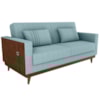 Sofa Cama 2 Lugares 203 cm Esther Boucle Azul Corino Whisk Milani Store