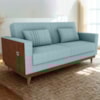 Sofa Cama 2 Lugares 203 cm Esther Boucle Azul Corino Whisk Milani Store
