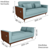 Sofa Cama 2 Lugares 203 cm Esther Boucle Azul Corino Whisk Milani Store