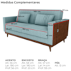 Sofa Cama 2 Lugares 203 cm Esther Boucle Azul Corino Whisk Milani Store