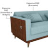 Sofa Cama 2 Lugares 203 cm Esther Boucle Azul Corino Whisk Milani Store