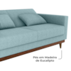 Sofa Cama 2 Lugares 203 cm Esther Boucle Azul Corino Whisk Milani Store