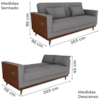 Sofa Cama 2 Lugares 203 cm Esther Boucle Cinza Corino Whisk Milani Store
