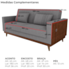 Sofa Cama 2 Lugares 203 cm Esther Boucle Cinza Corino Whisk Milani Store