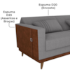 Sofa Cama 2 Lugares 203 cm Esther Boucle Cinza Corino Whisk Milani Store