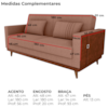 Sofa Cama 2 Lugares 203 cm Esther Boucle Marrom Corino Whisk Milani Store