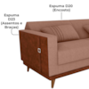 Sofa Cama 2 Lugares 203 cm Esther Boucle Marrom Corino Whisk Milani Store