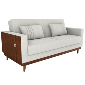 Sofa Cama 2 Lugares 203 cm Esther Boucle Natural Corino Whisk Milani Store