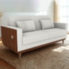 Sofa Cama 2 Lugares 203 cm Esther Boucle Natural Corino Whisk Milani Store