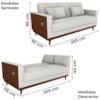 Sofa Cama 2 Lugares 203 cm Esther Boucle Natural Corino Whisk Milani Store