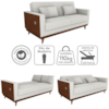 Sofa Cama 2 Lugares 203 cm Esther Boucle Natural Corino Whisk Milani Store