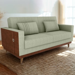 Sofa Cama 2 Lugares 203 cm Esther Boucle Oliva Corino Whisk Milani Store
