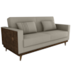 Sofa Cama 2 Lugares 203 cm Esther Veludo Corino Marrom Whisk Milani Store