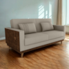 Sofa Cama 2 Lugares 203 cm Esther Veludo Corino Marrom Whisk Milani Store