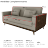 Sofa Cama 2 Lugares 203 cm Esther Veludo Corino Marrom Whisk Milani Store
