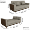 Sofa Cama 2 Lugares 203 cm Esther Veludo Corino Marrom Whisk Milani Store