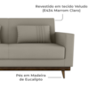 Sofa Cama 2 Lugares 203 cm Esther Veludo Corino Marrom Whisk Milani Store