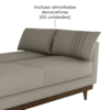 Sofa Cama 2 Lugares 203 cm Esther Veludo Corino Marrom Whisk Milani Store