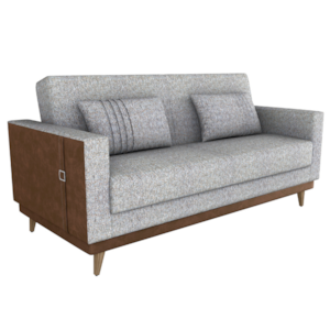 Sofa Cama 2 Lugares 203 cm Linho Plano Milenum Palha Corino Whisk Milani Store