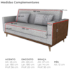 Sofa Cama 2 Lugares 203 cm Linho Plano Milenum Palha Corino Whisk Milani Store