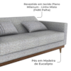 Sofa Cama 2 Lugares 203 cm Linho Plano Milenum Palha Corino Whisk Milani Store