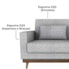 Sofa Cama 2 Lugares 203 cm Linho Plano Milenum Palha Corino Whisk Milani Store