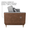 Sofa Cama 2 Lugares 203 cm Linho Plano Milenum Palha Corino Whisk Milani Store
