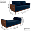 Sofa Cama 2 Lugares 203 cm Veludo Maserati Azul Corino Whisk Milani Store