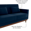 Sofa Cama 2 Lugares 203 cm Veludo Maserati Azul Corino Whisk Milani Store