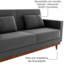 Sofa Cama 2 Lugares 203 cm Veludo Maserati Chumbo Corino Whisk Milani Store