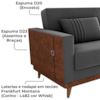 Sofa Cama 2 Lugares 203 cm Veludo Maserati Chumbo Corino Whisk Milani Store