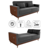Sofa Cama 2 Lugares 203 cm Veludo Maserati Chumbo Corino Whisk Milani Store