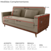 Sofa Cama 2 Lugares 203 cm Veludo Maserati Corino Marrom Claro Whisk Milani Store
