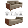 Sofa Cama 2 Lugares 203 cm Veludo Maserati Corino Marrom Claro Whisk Milani Store