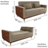 Sofa Cama 2 Lugares 203 cm Veludo Maserati Marrom Claro Corino Whisk Milani Store