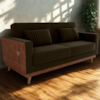 Sofa Cama 2 Lugares 203 cm Veludo Maserati Marrom Corino Whisk Milani Store